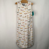 Size NB-9m: Coccoli White Colorful Dog Print Sleepsack