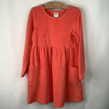 Size 6-7 (120): Hanna Andersson Pink Velour Long Sleeve Dress