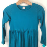 Size 8 (130): Hanna Andersson Teal Long Sleeve Dress