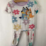Size 4: Bluey White/Colorful Short Sleeve 2pc PJs