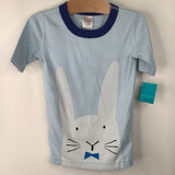 Size 6-7 (120): Hanna Andersson Blue Bunny Short Sleeve 2pc PJs REDUCED