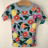 Size 3 (90): Hanna Andersson Blue Colorful Citrus 2pc Shorty PJs