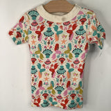 Size 3 (90): Hanna Andersson White Colorful Mermaids 2pc Shorty PJs