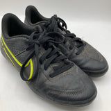 Size 2Y: Nike Tiempo Black Yellow Lace-Up Soccer Cleats