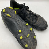 Size 2Y: Nike Tiempo Black Yellow Lace-Up Soccer Cleats