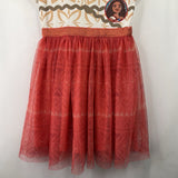 Size 6-7: Moana Red Tulle Short Sleeve Dress