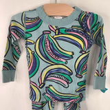 Size 2 (85): Hanna Andersson Blue Colorful Bananas 2pc PJs