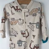 Size 9m: Carter's Creme Construction Trucks 1pc Footy PJs