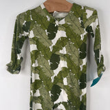 Size 0-3m: Kate Quinn White/Green Leaves Print 1pc PJs