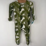 Size 0-3m: Kate Quinn White/Green Leaves Print 1pc PJs