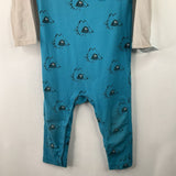Size 18-24m: Tea Collection Blue/Black Dog Print Long Sleeve Romper