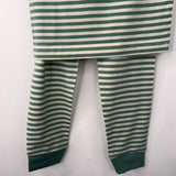 Size 4 (100): Hanna Andersson Green Striped 2pc PJs NEW w/ Tag