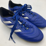 Size 3Y: Adidas Blue Lace-Up Soccer Cleats
