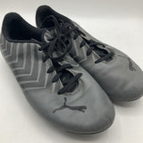 Size 3.5Y: Puma Grey Lace-Up Soccer Cleats