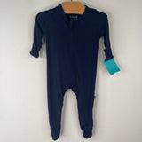 Size NB: Kyte Baby Navy 1pc Footy PJs