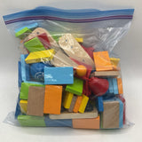 Bag Of Assorted Colorful Wooden Building Blocks