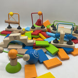 Bag Of Assorted Colorful Wooden Building Blocks