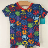 Size 5: Marvel Blue/Multicolor Avengers 2pc Short Sleeve PJs