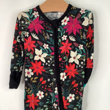 Size 3-6m: Little Sleepies Black/Red/White Floral 1pc PJs
