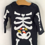Size 9m: Carter's Black/White Skeleton 1pc Footy PJs