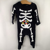 Size 9m: Carter's Black/White Skeleton 1pc Footy PJs