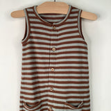 Size 2-3: Quincy Mae Brown/Blue Striped Tank Romper