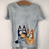Size 8: Bluey Blue Short Sleeve 2pc PJs