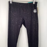 Size: 14-16: There Abouts Black/Silver Sparkle Leggings