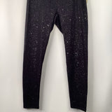 Size: 14-16: There Abouts Black/Silver Sparkle Leggings