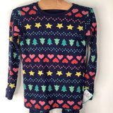 Size 4-5: Primary Blue Colorful Symbols 2pc PJs