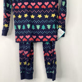 Size 4-5: Primary Blue Colorful Symbols 2pc PJs