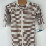 Size 3-6m: Quincy Mae White/Brown Long Sleeve 1pc PJs
