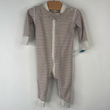 Size 3-6m: Quincy Mae White/Brown Long Sleeve 1pc PJs