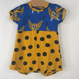 Size 4-9m: Raspberry Republic Blue/Yellow Cat Short Sleeve Onesie