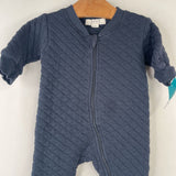 Size 0-3m: Kendi Blue Quilted 1pc PJs