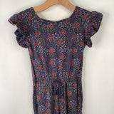 Size 7: Tea Blue Floral Short Sleeve Romper