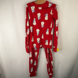 Size 10 (140): Hanna Andersson Red Snowman 2pc PJs