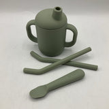 Lalo Silicone Straw Cup & Spoon