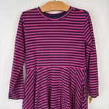 Size 6-7: Primary Pink Purple Striped Long Sleeve Dress