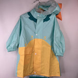 Size M (5-7): Tree Grandpa Blue/Yellow Blow Up Hood Rain Coat -NEW