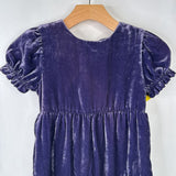 Size 8: Crewcuts Purple Velour Short Sleeve Dress