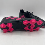 Size 3.5Y: Adidas Black Pink Lace-Up Soccer Cleats