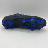 Size 2.5Y: Adidas Black Blue Lace-Up Soccer Cleats