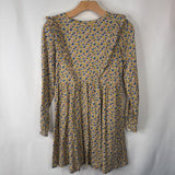 Size 11-12: Mini Boden Yellow Blue Pink Floral Long Sleeve Dress