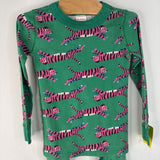 Size 4 (100): Hanna Andersson Green Pink Tigers 2pc PJs