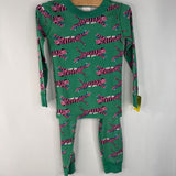 Size 4 (100): Hanna Andersson Green Pink Tigers 2pc PJs