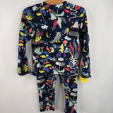 Size 3: Burton Navy Nature Fleece Top and Bottoms Fleece Base Layer