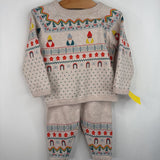 Size 2 (85): Hanna Andersson Beige Gnome 2pc Sweater & Pants