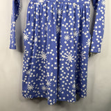 Size 10 (140): Hanna Andersson Blue White Polkadot Long Sleeve Pocket Dress