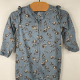 Size 0-3m: Gap Blue Grey Floral 1pc Footy PJs